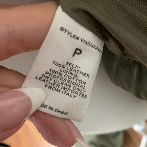 YaYa Aflalo 100% Leather Moto Jacket Green - Picture 8 of 10